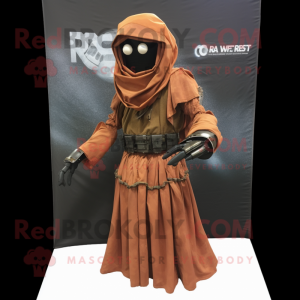 Rust Marine Recon mascot costume character dressed with a Ball Gown and Shawl pins