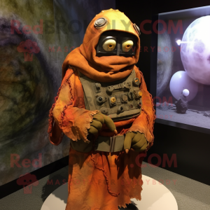 Rust Marine Recon mascot costume character dressed with a Ball Gown and Shawl pins