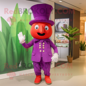 nan Beet mascot costume character dressed with a Dress Pants and Gloves