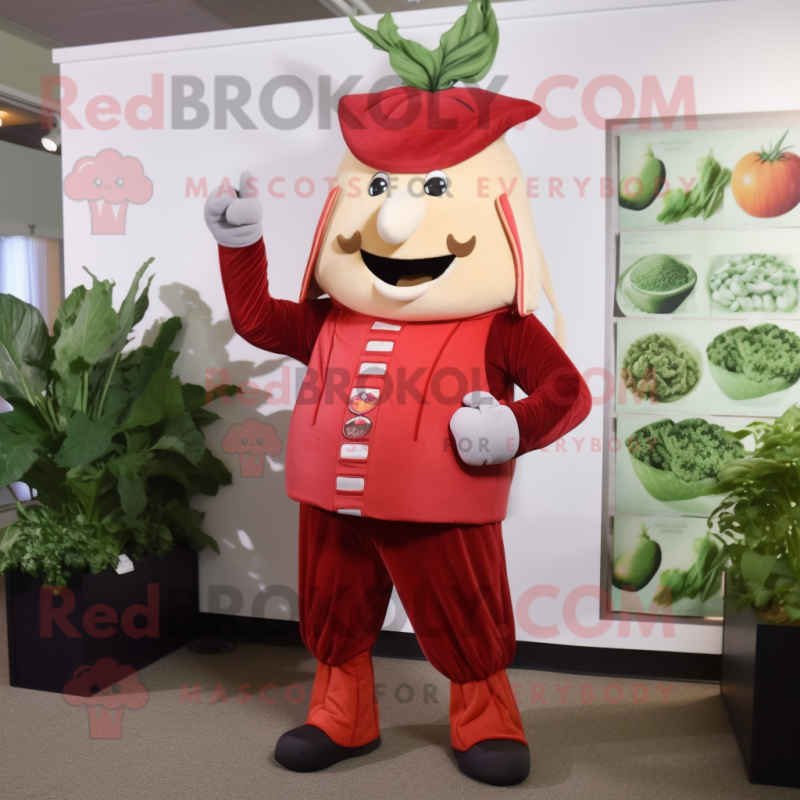 nan Beet mascot costume character dressed with a Dress Pants and Gloves