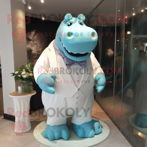 Cyan Hippopotamus mascotte...