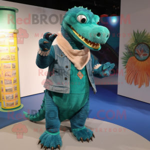 Teal krokodil mascotte...