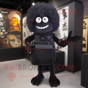 Black Graveyard mascot costume character dressed with a Jeggings and Clutch bags