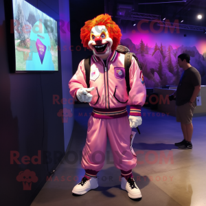 Pink Evil Clown mascotte...