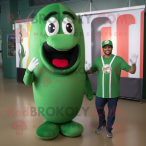Forest Green Hot Dog mascot costume character dressed with a Jeggings and Watches