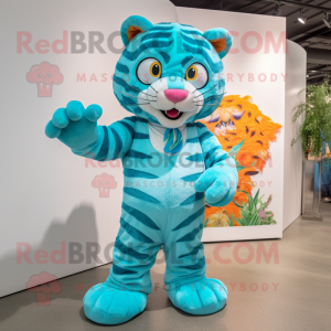 Mascotte de Tigre Turquoise...