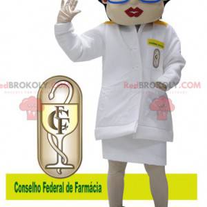 Doctor nurse mascot in white coat - Redbrokoly.com