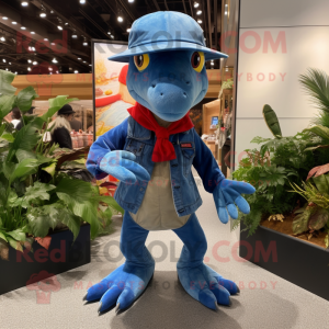 nan Dimorphodon mascot costume character dressed with a Flare Jeans and Berets