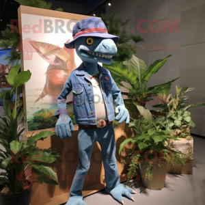 nan Dimorphodon mascot costume character dressed with a Flare Jeans and Berets