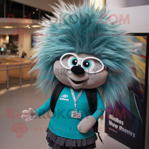 Teal Stekelvarken mascotte...