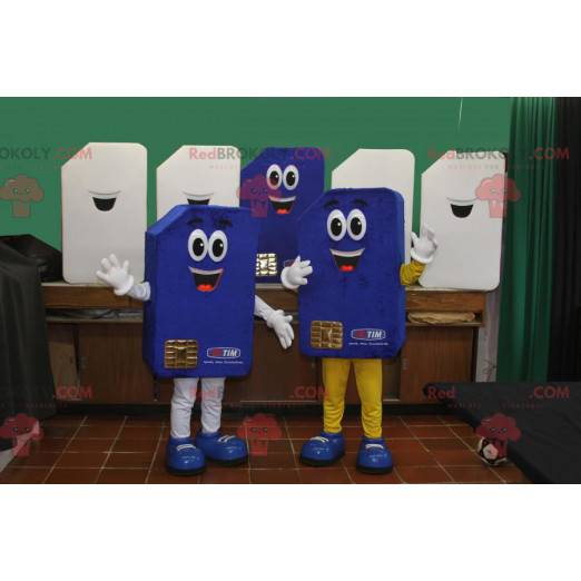 2 giant and smiling SIM card mascots - Redbrokoly.com