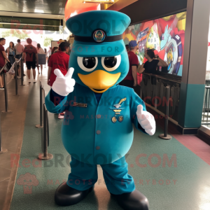 Teal Navy Soldier maskot...