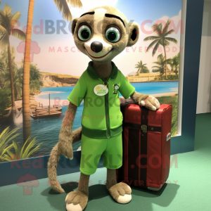 Grön Meerkat maskot kostym...