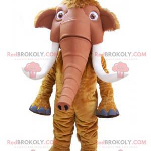 Brun mammut maskot med store stødtænder - Redbrokoly.com