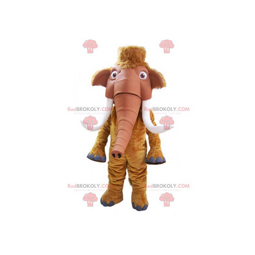 Brązowy mamut maskotka z dużymi kłami - Redbrokoly.com