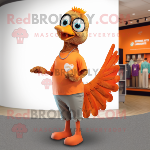 Orange Peacock mascotte...