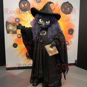Black Witch maskot kostym...