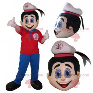 Maskot námořník v červené a modré oblečení - Redbrokoly.com