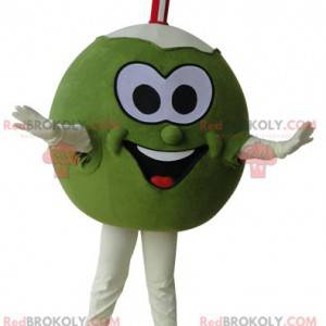 Green and white giant coconut mascot - Redbrokoly.com