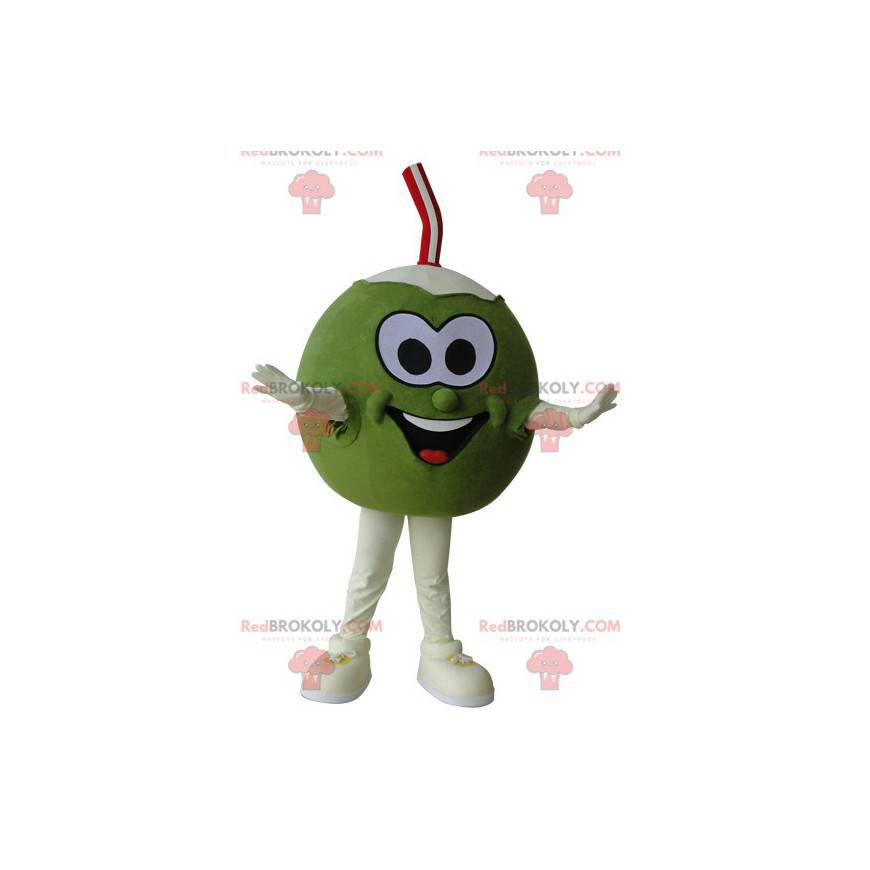 Mascote coco gigante verde e branco - Redbrokoly.com