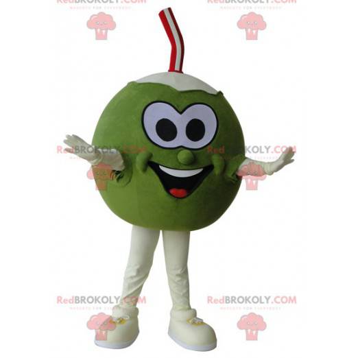 Mascote coco gigante verde e branco - Redbrokoly.com