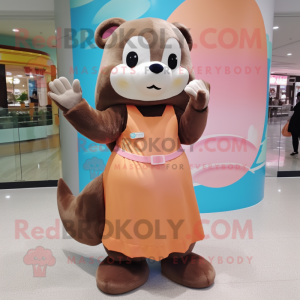 Peach Otter maskot kostume...