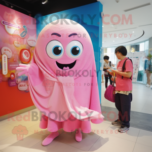 Pink Ray maskot kostume...