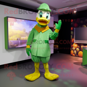 Green Duck mascotte kostuum...