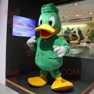 Green Duck maskot kostyme...