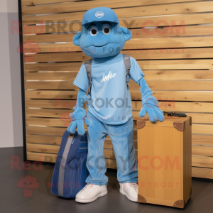 Sky Blue Skateboard maskot...