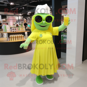 Gul grønn øl maskot drakt...