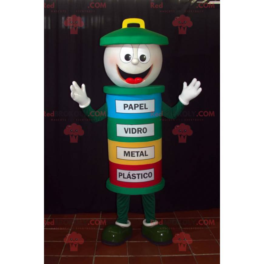 Barevný koš maskot. Maskot popelnice - Redbrokoly.com Barevný koš maskot. Maskot popelnice - Redbrokoly.com