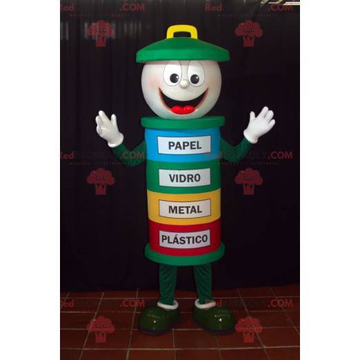 Colorful trash mascot. Dumpster mascot - Redbrokoly.com