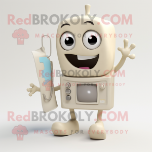 Cream TV maskot drakt figur...