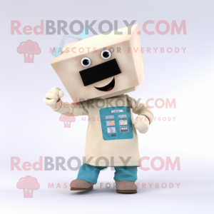 Cream Television mascot costume character dressed with a Playsuit and Scarf clips