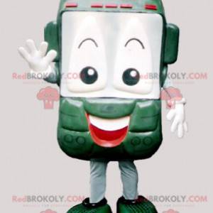 Mascotte de téléphone portable vert et souriant - Redbrokoly.com