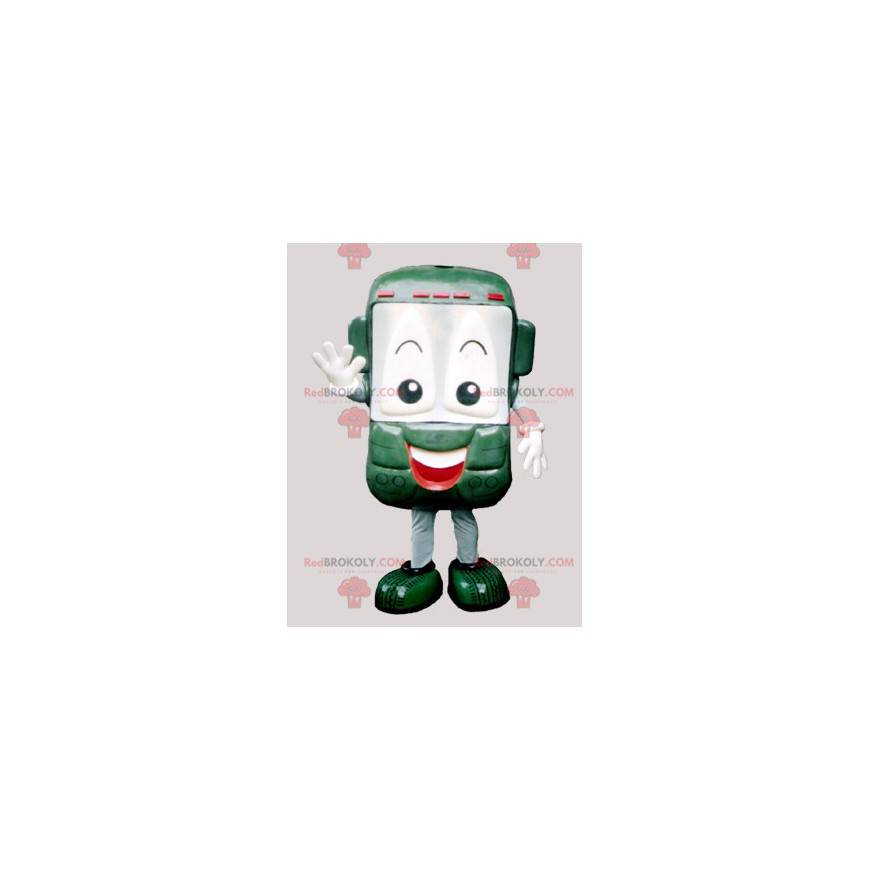 Mascotte de téléphone portable vert et souriant - Redbrokoly.com
