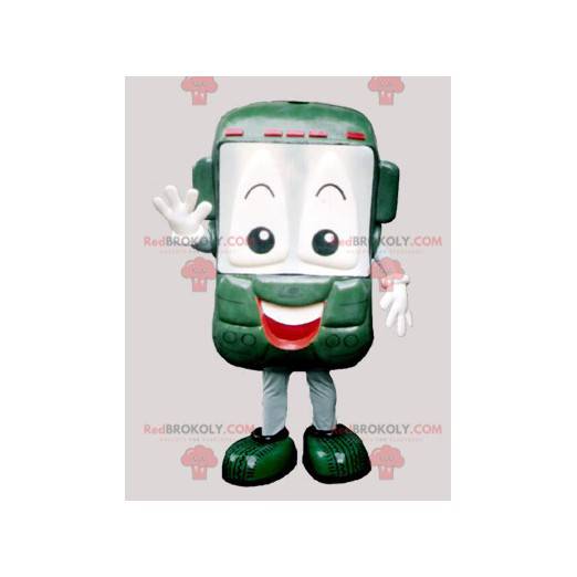 Mascota de teléfono celular verde y sonriente - Redbrokoly.com