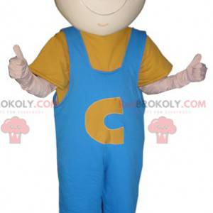 Mascot hombre trabajador con un casco y un mono - Redbrokoly.com