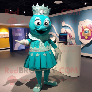 Teal King mascotte kostuum...