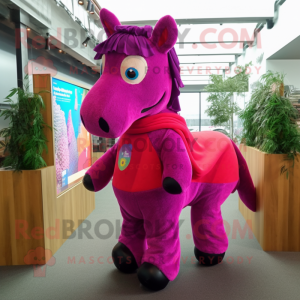 Magenta heste maskot...