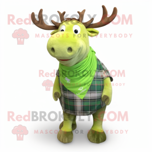 Lime Green Elk mascotte...