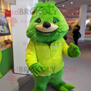 Lime Green Marmot mascotte...