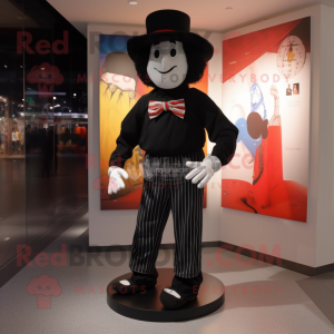 Black Mime mascot costume character dressed with a Bootcut Jeans and Hats