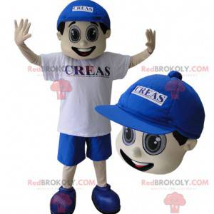 Smiling teenage boy mascot with a cap - Redbrokoly.com