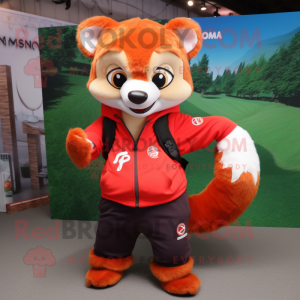 Orange Red Panda mascotte...