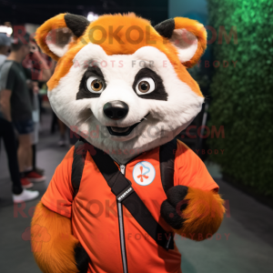 Orange Red Panda mascotte...