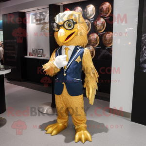 Gold Eagle maskot kostym...