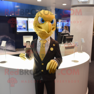 Gold Eagle maskot kostume...