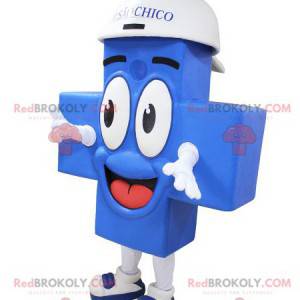 Reusachtig en glimlachend blauw kruis mascotte - Redbrokoly.com